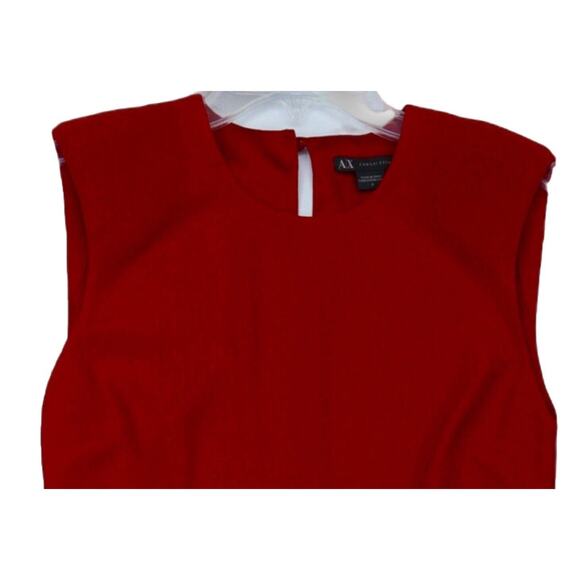 ARMANI EXCHANGE AX Bright Red Sheath Dress Size 0 Sleeveless - Picture 3 of 4